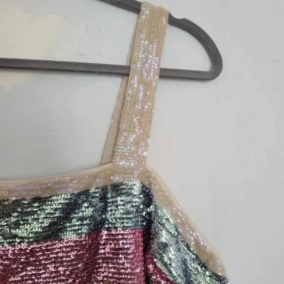 NWT Anthropologie x Not So Serious Shimmer Striped Mini Dress | 20W - Picture 5 of 5